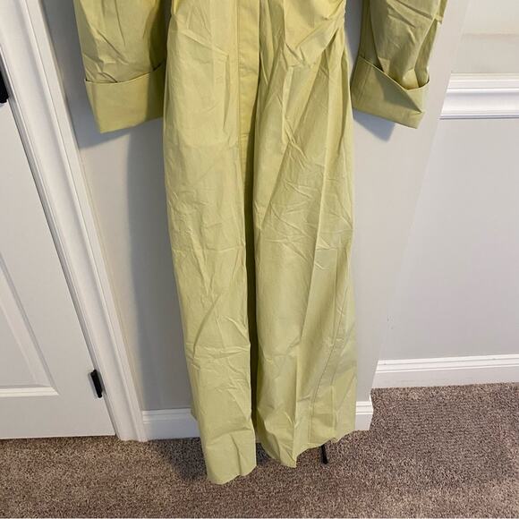 SIR. The Label Green Khaki Cotton Button Front Long Sleeve Maxi Dress Large NWT - Picture 8 of 15